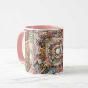 Maximalistischer Vintage-Decoupage-Stil Tasse