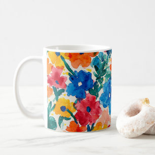Maximalistisches florales Wasserfarbenmuster Kaffeetasse