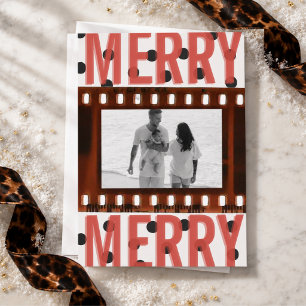 Maximalistisches Frohes Filmstreifen-Weihnachtsfot Feiertagskarte
