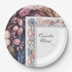 Maximalistisches Hochzeitstil mit Vintager Blumend Pappteller