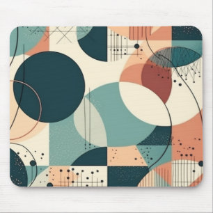 Maximalistisches Navy-Korallen-Geschichtetes-Abstr Mousepad