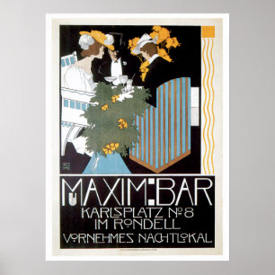 Maxime-Bar-Vintage Nahrungsmittelanzeigen-Kunst Poster