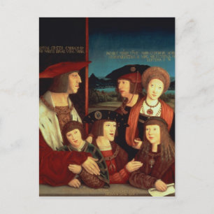 Maximilian I mit seiner ersten Ehefrau Postkarte