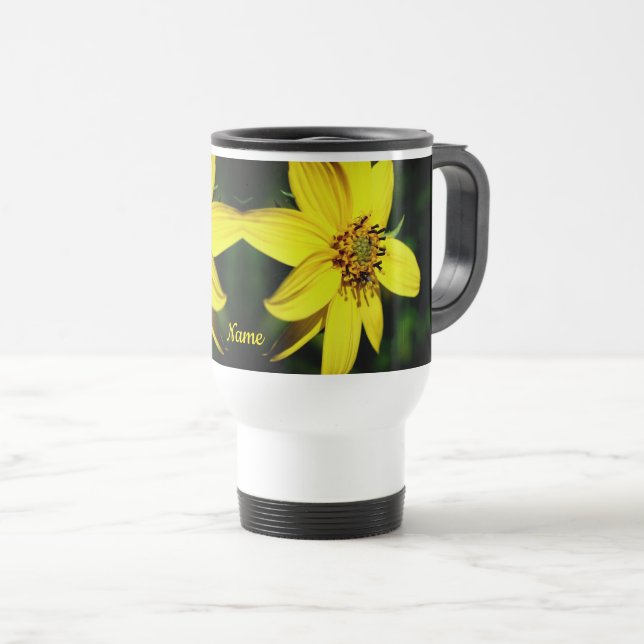 Maximilian Sunflower Blume Personalisiert Reisebecher (VorderseiteRechts)