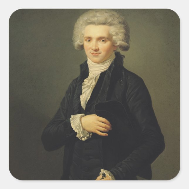 Maximilien de Robespierre 1791 Quadratischer Aufkleber (Vorderseite)