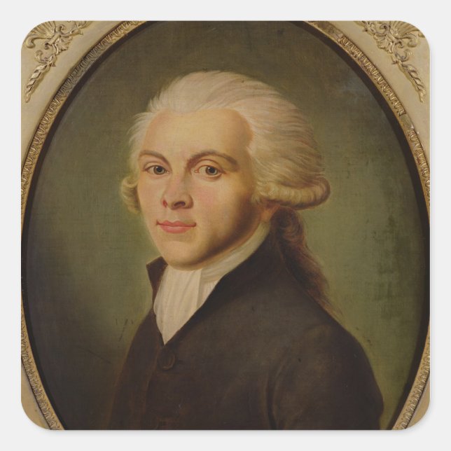 Maximilien de Robespierre c.1793 Quadratischer Aufkleber (Vorderseite)