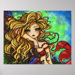 "Maxine" Meerjungfrau Beta Fish Fantasy Fairy Art Poster