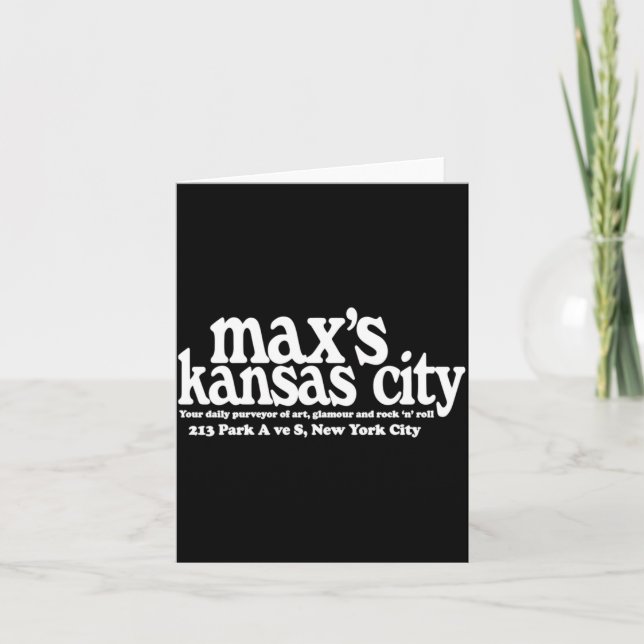 Maxs Kansas City Nyc  Karte (Vorderseite)