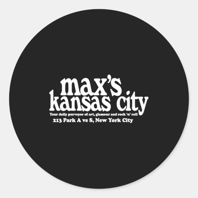 Maxs Kansas City Nyc  Runder Aufkleber (Vorderseite)