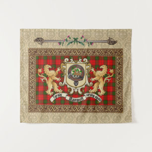 Maxwell Clan Abzeichen & Tartan w/Lions Tapestry Wandteppich