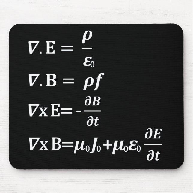 Maxwell-Physikgleichung Mousepad (Vorne)