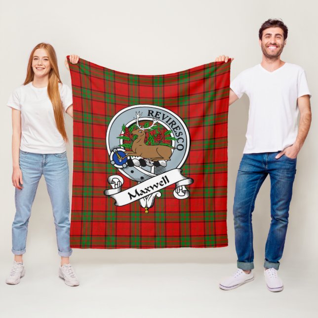 Maxwell Red Clan Abzeichen Tartan Kariert Fleecedecke (Beispiel)