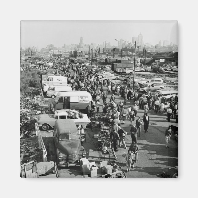 Maxwell Street Chicago Circa 1950er Jahre Flea Mar Magnet (Vorne)