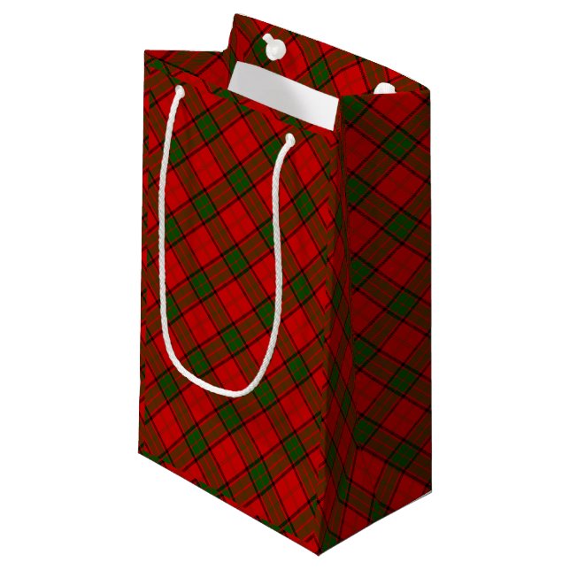 Maxwell Tartan Rot kariert Kleine Geschenktüte (Vorderseite Schrägansicht)