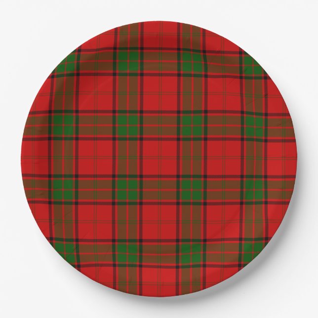 Maxwell Tartan Rot kariert Pappteller (Vorderseite)
