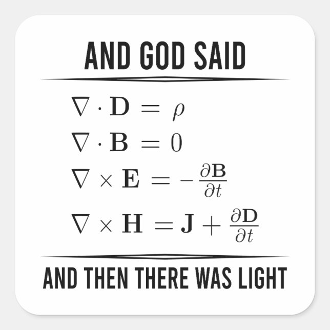 Maxwells Gleichungen Maxwell Maxwell Maxwells Math Quadratischer Aufkleber (Vorderseite)