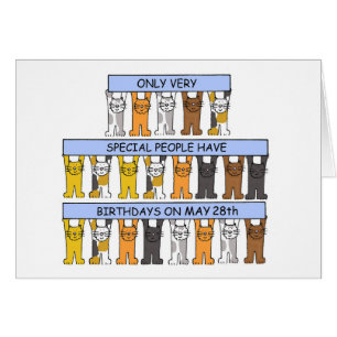 May 28th Birthday Cute Cartoon Cats