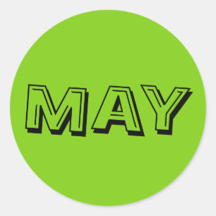 May Alphabet Soupe Yellow Green Sticker von Janz