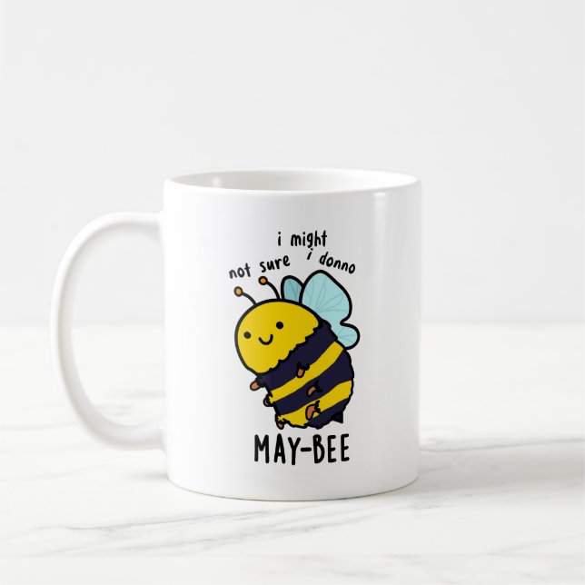 May-bee Funny Insect Bee Pun Kaffeetasse (Links)