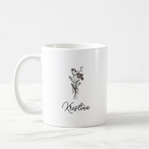 May Birth Blume & Elegante Script Name Kaffeetasse