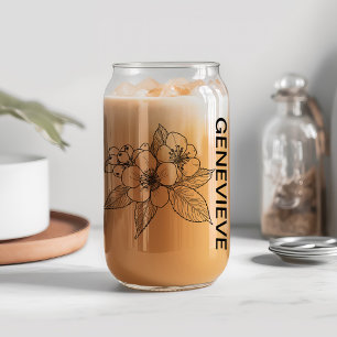 May Birth Blume Hawthorn mit Individuelle Name Dosenglas