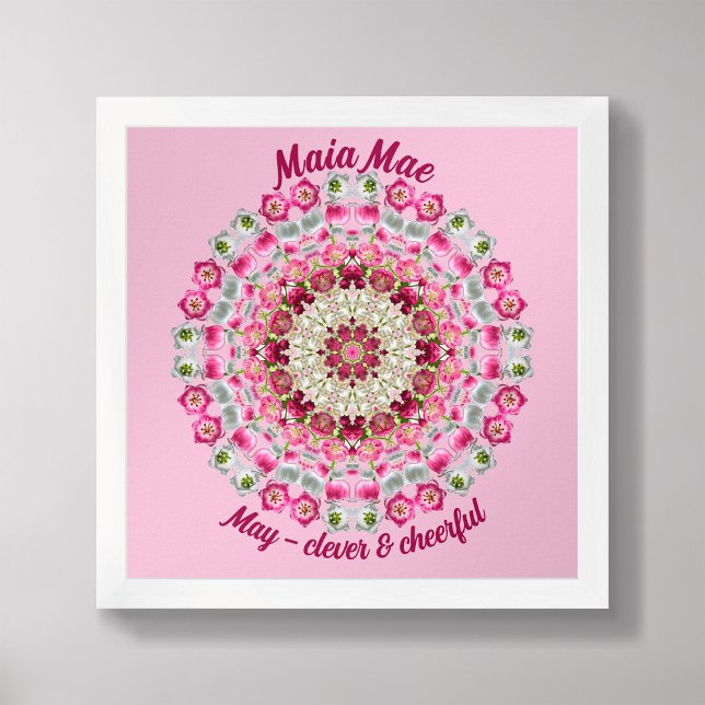 May Birth Blume Personalisiert Quote Kinder Kinder Poster (Framed May Birth Flower Personalized Quote Kids Nursery Poster)