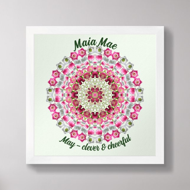 May Birth Blume Personalisiert Quote Kinder Kinder Poster (Framed May Birth Flower Personalized Quote Kids Nursery Poster)