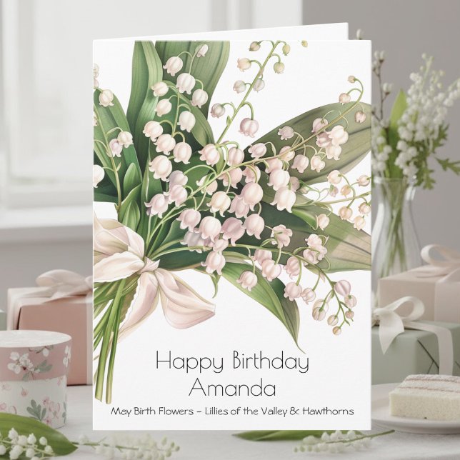 May Birth Flower Birthday Card | Lily of the Valle Karte (Von Creator hochgeladen)