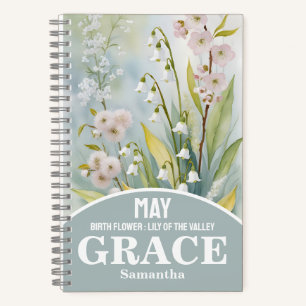 May Birth Month Blume Christlich Journal Notizbuch