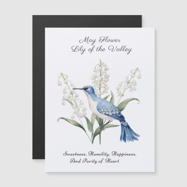 May Birth Month Blume Lily of the Valley Geburtsta Magnetkarte (Vorne/Hinten)