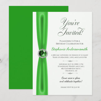 May Birthday Celebration - Green Emerald | Einladung