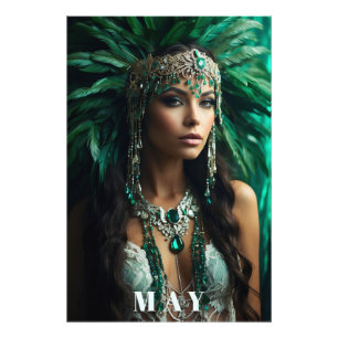 *~ MAY BIRTHDAY EMERALDS AP53 Boho Goddess Fotodruck