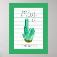May Birthstone Emerald 18x24 Artwork Poster
