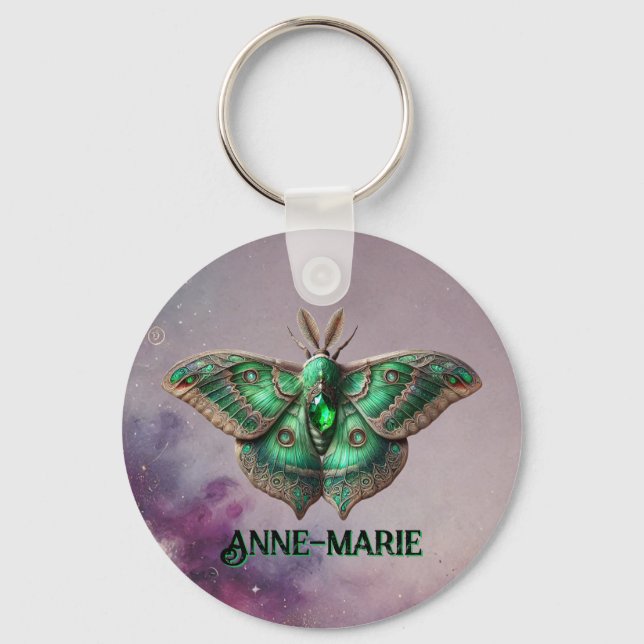 May Birthstone Schlüsselanhänger - Emerald Moth De (Vorderseite)