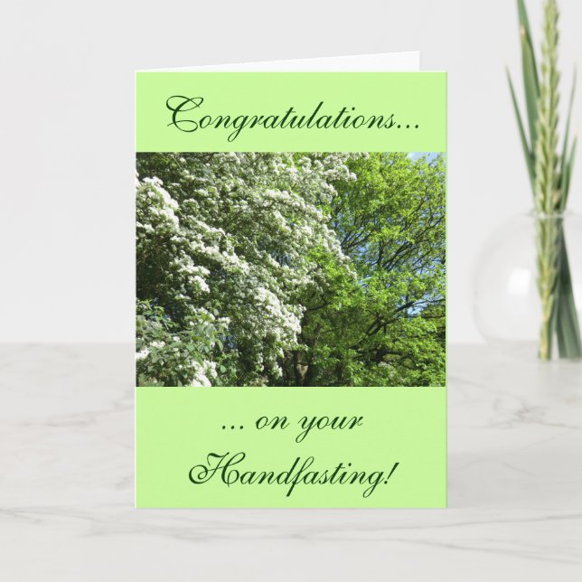 May Blossom and Oak Handfastcard Karte (Vorderseite)