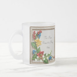 May blüht Hawthorn und Lily of the Valley Mattglastasse