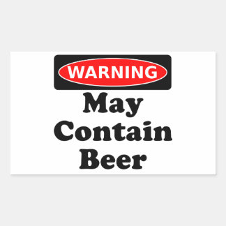 May Contain Bier Rechteckiger Aufkleber