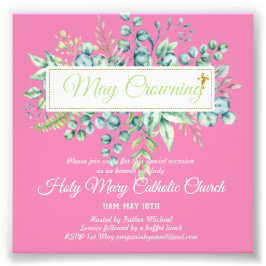 May Crowning lädt Jungfrau Mary Katholic ein Fotodruck