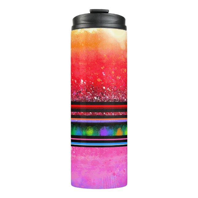 May Dezember Chaos Abstrakt Thermal Tumbler Thermosbecher (Vorderseite)