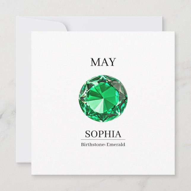 May Emerald  Personalized Birthday Card Karte (Vorderseite)