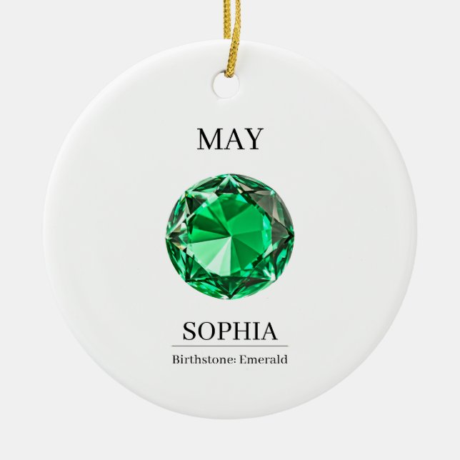 May Emerald  Personalized Birthday Card Keramik Ornament (Vorne)