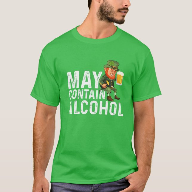 May enthält Alkohol Leprechaun T-Shirt (Vorderseite)