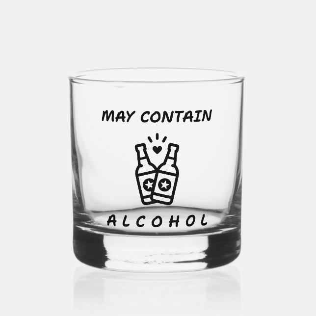 May enthält Alkohol Rocks Glass - Clinking Flasche Whiskyglas (Vorderseite)