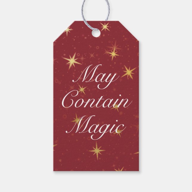 May enthält Magic Red & Imitate Gold Foil Stars Geschenkanhänger (Vorderseite)