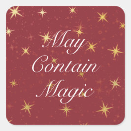 May enthält Magic Red & Imitate Gold Foil Stars Quadratischer Aufkleber