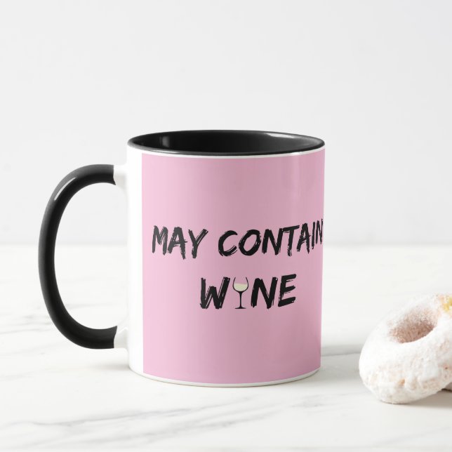 May enthält Wein | Weißwein Tasse (Mit Donut)