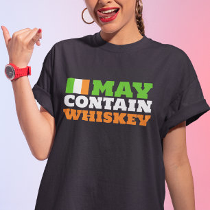 May enthält Whiskey   Funny Irish Drink Spaß T-Shirt