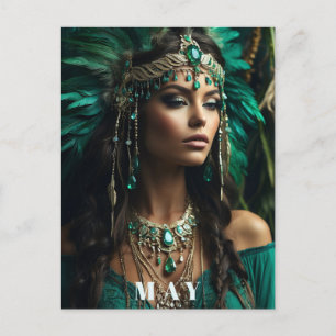 *~ MAY Goddess BIRTHDAY Emerald Boho AP53 Postkarte