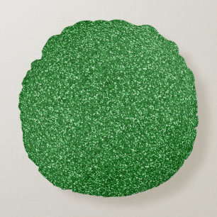 May Green Glitzer Rundes Kissen