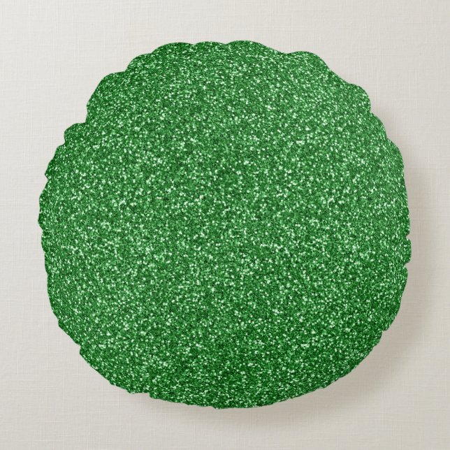 May Green Glitzer Rundes Kissen (Vorderseite)